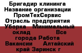 Бригадир клининга › Название организации ­ ПромТехСервис › Отрасль предприятия ­ Уборка › Минимальный оклад ­ 30 000 - Все города Работа » Вакансии   . Алтайский край,Заринск г.